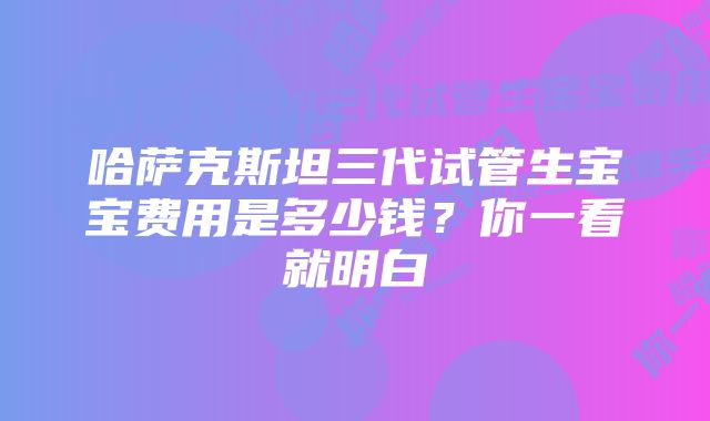 哈萨克斯坦三代试管生宝宝费用是多少钱？你一看就明白