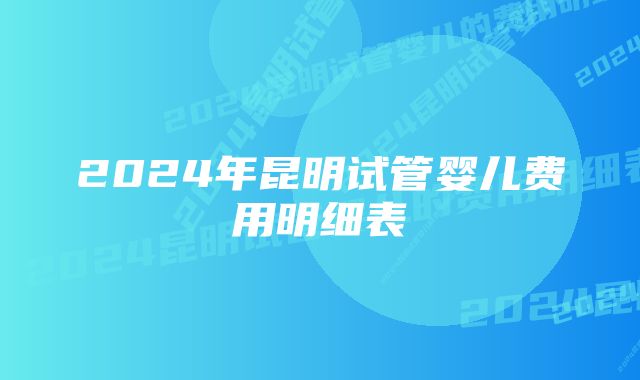 2024年昆明试管婴儿费用明细表