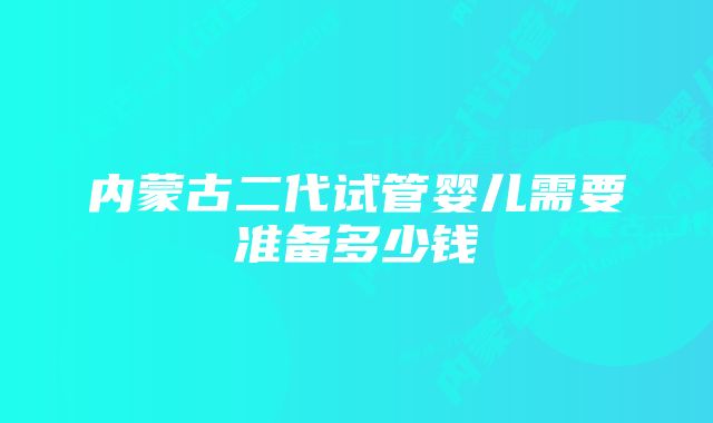 内蒙古二代试管婴儿需要准备多少钱