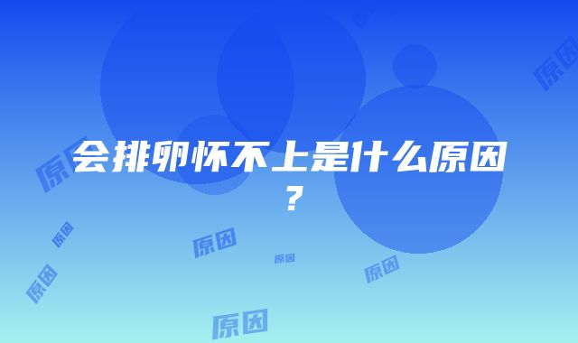 会排卵怀不上是什么原因？