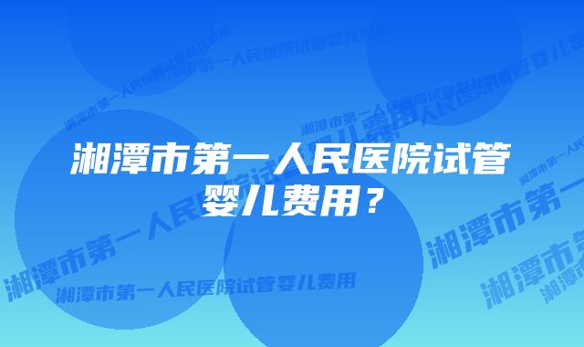 湘潭市第一人民医院试管婴儿费用？