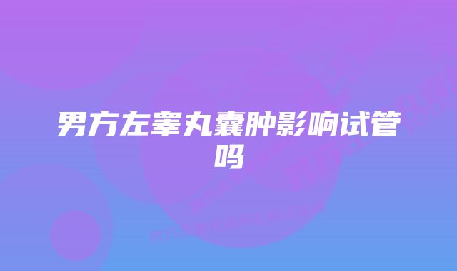 男方左睾丸囊肿影响试管吗