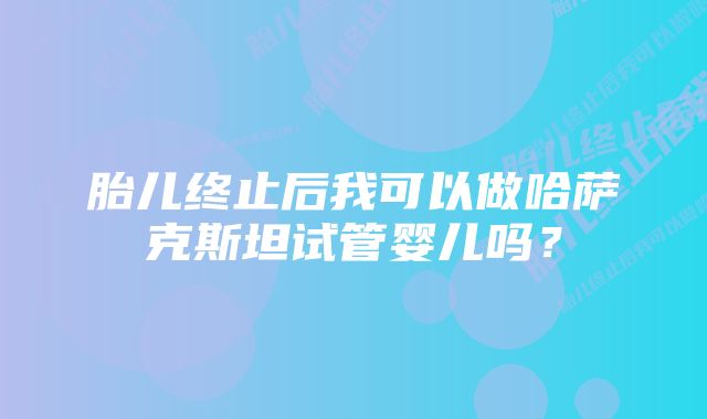 胎儿终止后我可以做哈萨克斯坦试管婴儿吗？