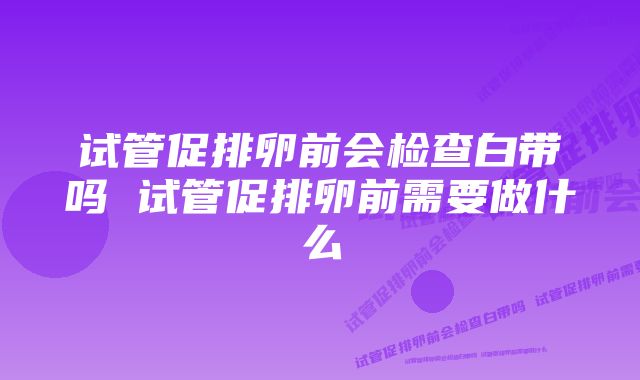 试管促排卵前会检查白带吗 试管促排卵前需要做什么