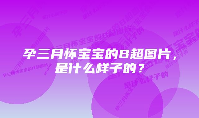 孕三月怀宝宝的B超图片，是什么样子的？