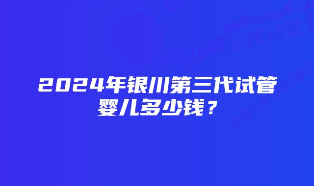 2024年银川第三代试管婴儿多少钱？