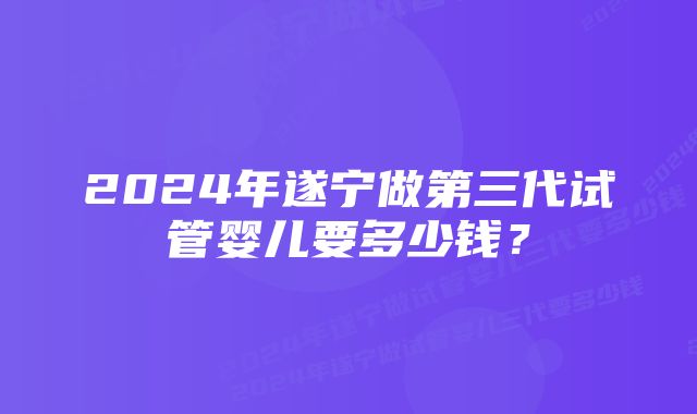 2024年遂宁做第三代试管婴儿要多少钱？