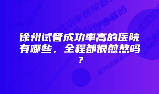 徐州试管成功率高的医院有哪些，全程都很煎熬吗？