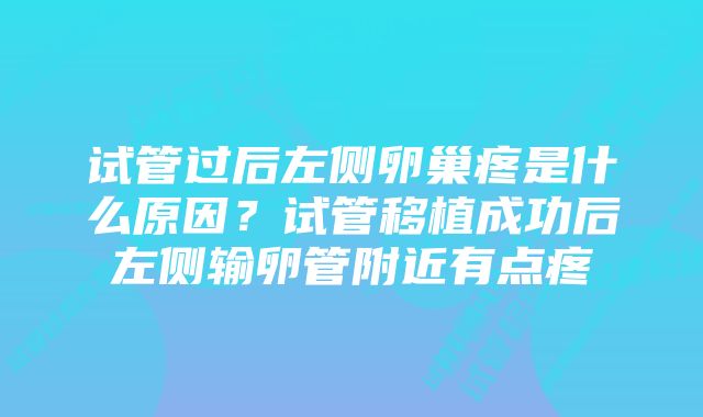 试管过后左侧卵巢疼是什么原因？试管移植成功后左侧输卵管附近有点疼