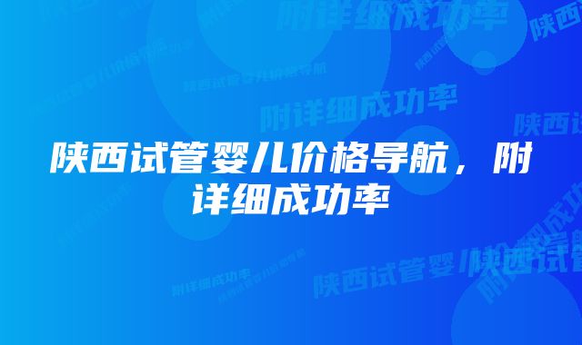 陕西试管婴儿价格导航，附详细成功率