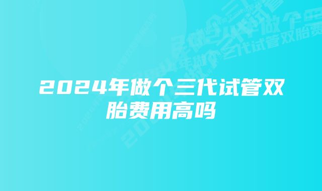 2024年做个三代试管双胎费用高吗