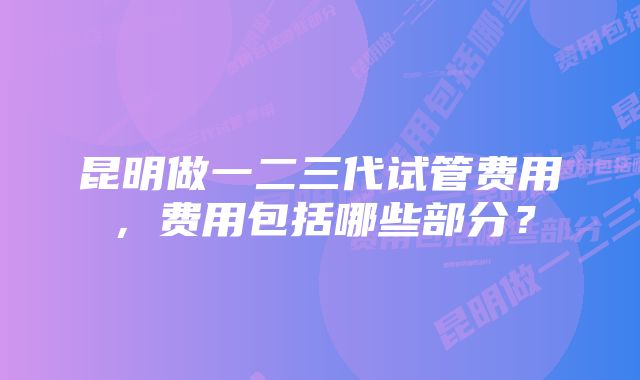 昆明做一二三代试管费用，费用包括哪些部分？