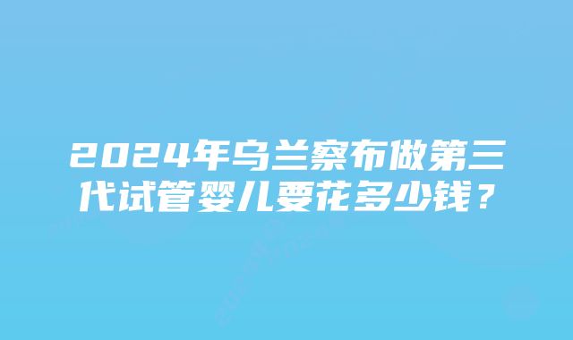 2024年乌兰察布做第三代试管婴儿要花多少钱？