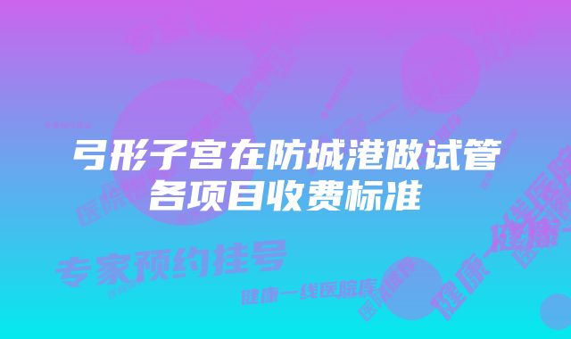 弓形子宫在防城港做试管各项目收费标准