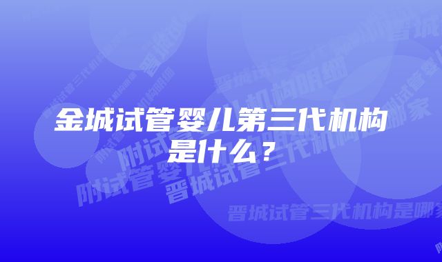 金城试管婴儿第三代机构是什么？