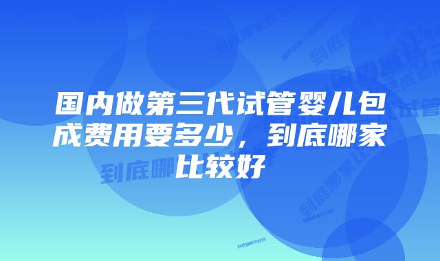 国内做第三代试管婴儿包成费用要多少，到底哪家比较好