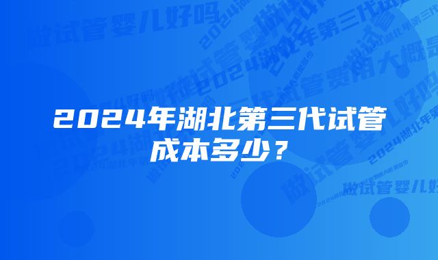 2024年湖北第三代试管成本多少？