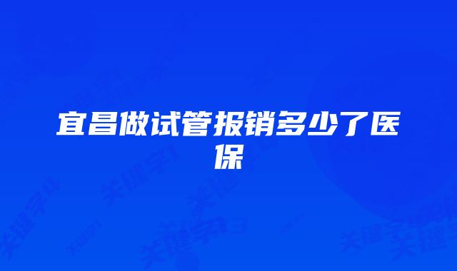 宜昌做试管报销多少了医保