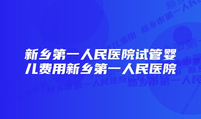 新乡第一人民医院试管婴儿费用新乡第一人民医院