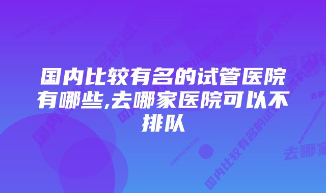 国内比较有名的试管医院有哪些,去哪家医院可以不排队