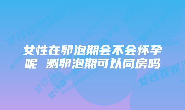 女性在卵泡期会不会怀孕呢 测卵泡期可以同房吗