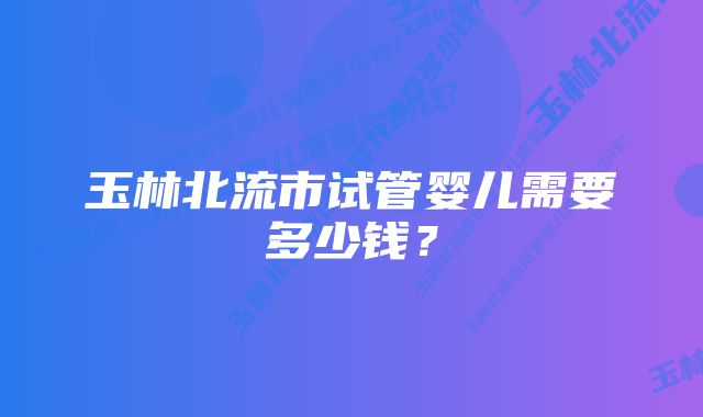 玉林北流市试管婴儿需要多少钱？