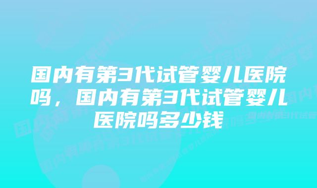 国内有第3代试管婴儿医院吗，国内有第3代试管婴儿医院吗多少钱