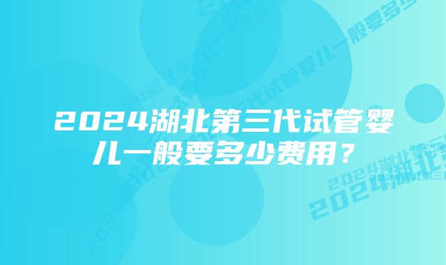 2024湖北第三代试管婴儿一般要多少费用？