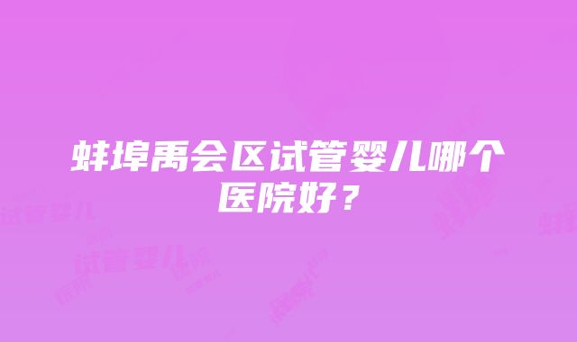 蚌埠禹会区试管婴儿哪个医院好？