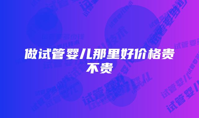 做试管婴儿那里好价格贵不贵