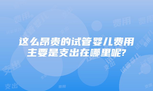 这么昂贵的试管婴儿费用主要是支出在哪里呢?