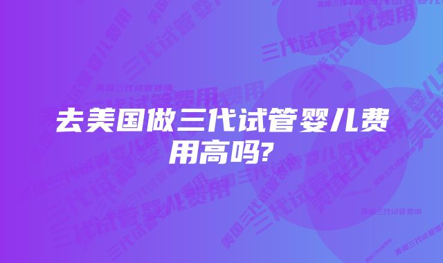 去美国做三代试管婴儿费用高吗?