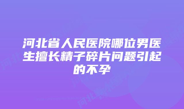 河北省人民医院哪位男医生擅长精子碎片问题引起的不孕