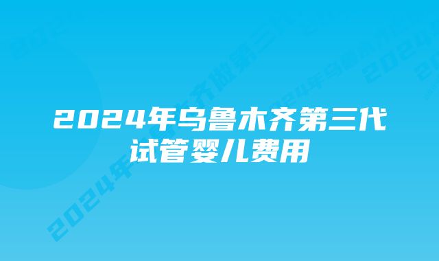 2024年乌鲁木齐第三代试管婴儿费用