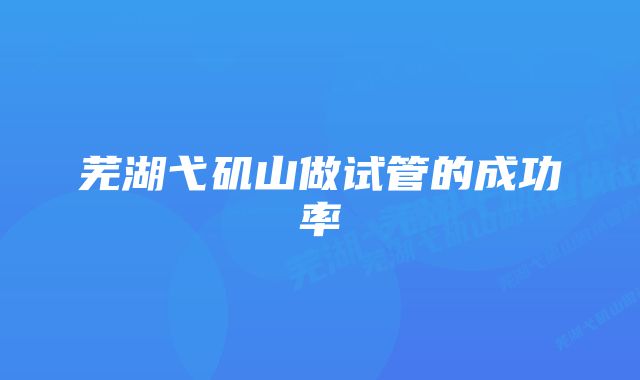 芜湖弋矶山做试管的成功率