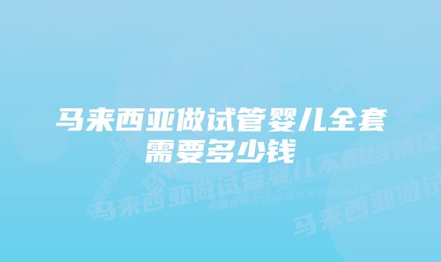 马来西亚做试管婴儿全套需要多少钱