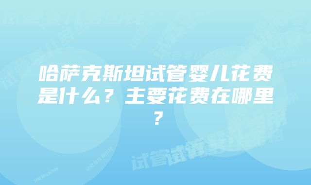 哈萨克斯坦试管婴儿花费是什么？主要花费在哪里？