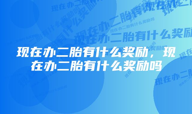 现在办二胎有什么奖励，现在办二胎有什么奖励吗