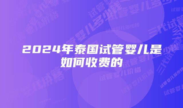 2024年泰国试管婴儿是如何收费的