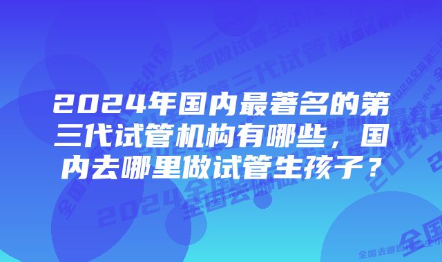 2024年国内最著名的第三代试管机构有哪些，国内去哪里做试管生孩子？