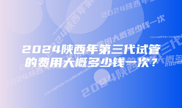 2024陕西年第三代试管的费用大概多少钱一次？