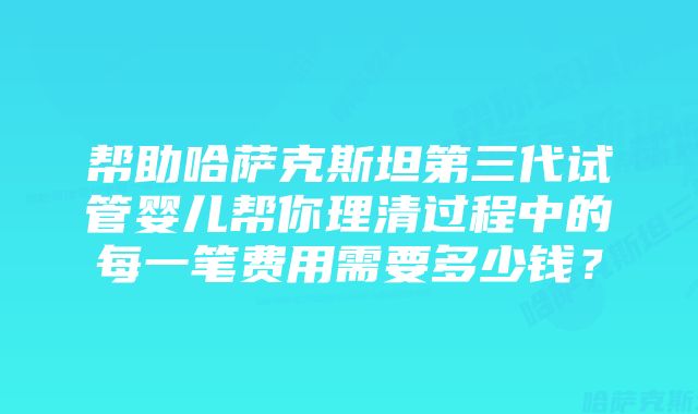 帮助哈萨克斯坦第三代试管婴儿帮你理清过程中的每一笔费用需要多少钱？