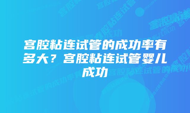 宫腔粘连试管的成功率有多大？宫腔粘连试管婴儿成功