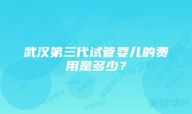 武汉第三代试管婴儿的费用是多少？