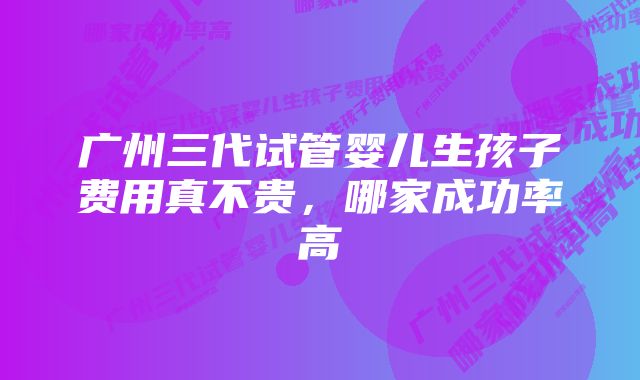 广州三代试管婴儿生孩子费用真不贵，哪家成功率高