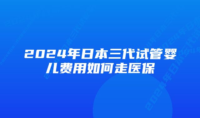 2024年日本三代试管婴儿费用如何走医保