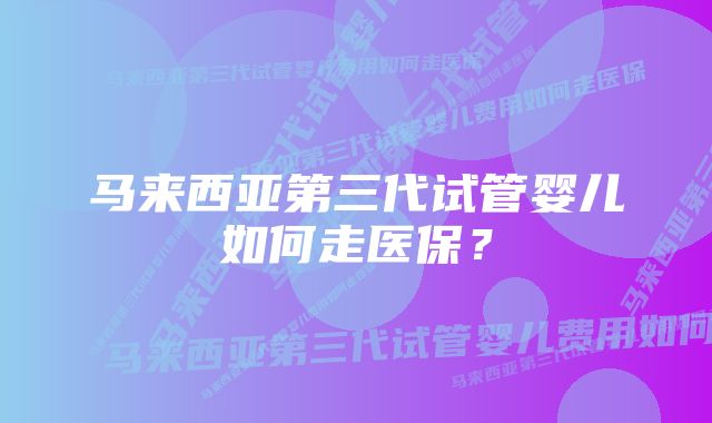 马来西亚第三代试管婴儿如何走医保？