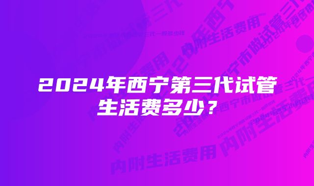 2024年西宁第三代试管生活费多少？