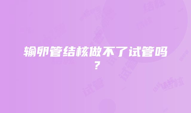 输卵管结核做不了试管吗？