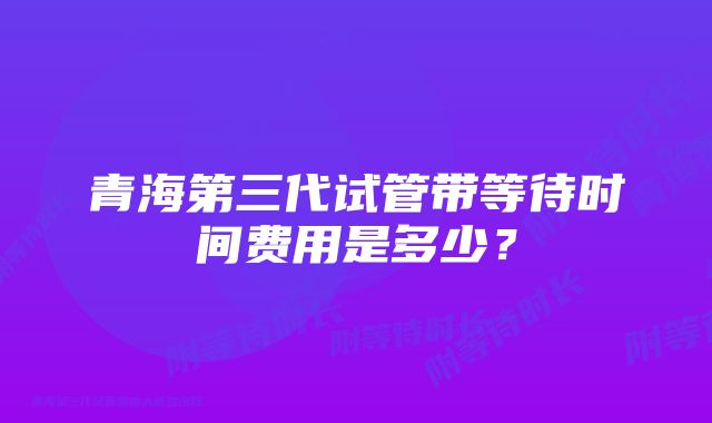 青海第三代试管带等待时间费用是多少？